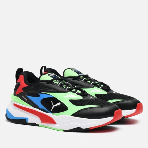 Puma RS Fast Low Mens Running Athletic Shoes Black Green Red 380562-01 NEW Sz 11 - Picture 4 of 7